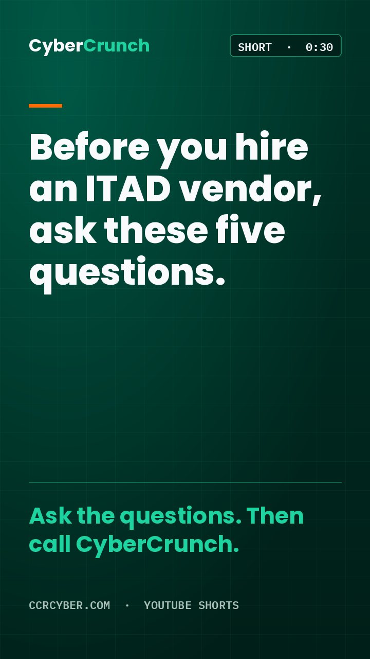 Poster for the CyberCrunch Short: 5 questions to ask your ITAD vendor