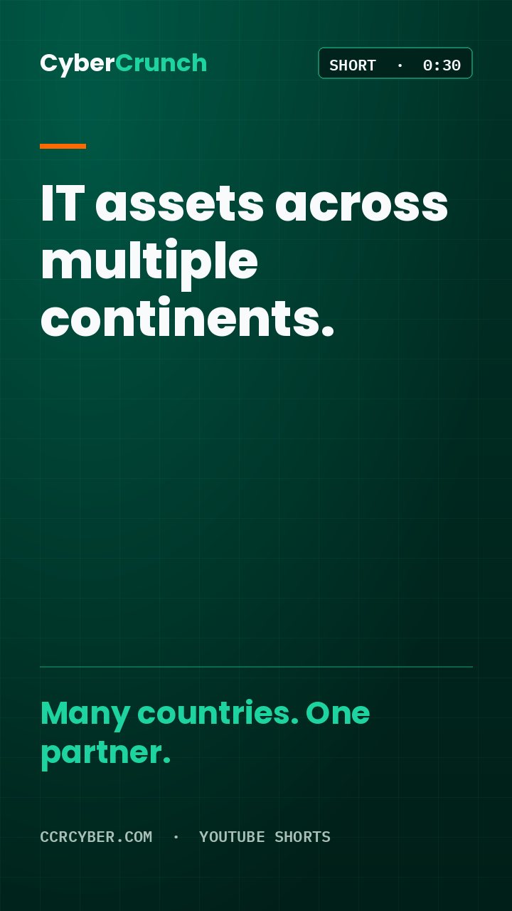 Poster for the CyberCrunch Short: IT assets across continents, one partner