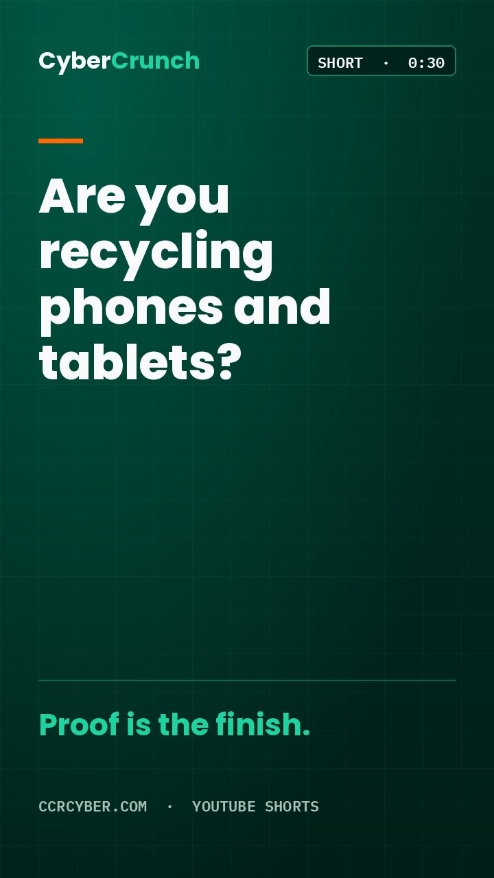 Poster for the CyberCrunch Short: Recycle company phones and tablets the right way